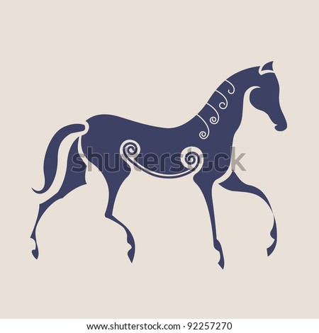 stock vector Ancient Celtic symbol of horse