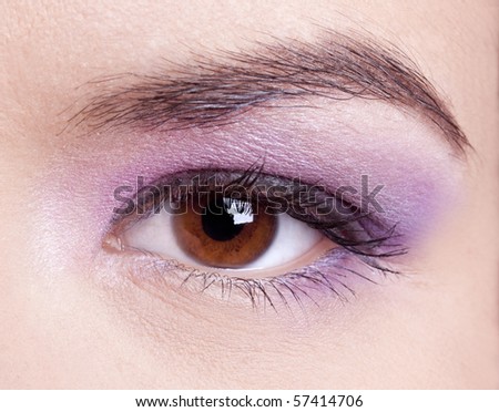 Close-up of a beautiful female eye make-up
