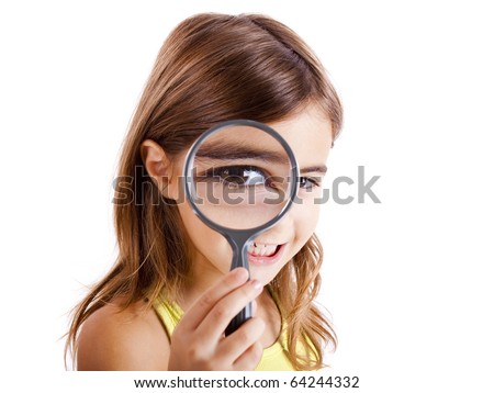 Looking Through Glass. girl looking through a