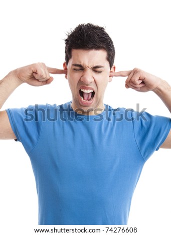 metodo sperimentale VS fede! - Pagina 3 Stock-photo-portrait-of-disturbed-young-woman-shouting-while-putting-fingers-on-the-ears-74276608