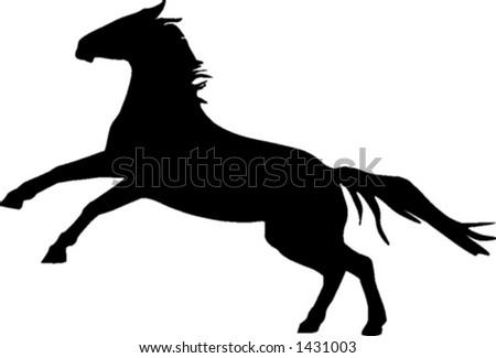 rearing horse silhouette. of a horse rearing on it#39;s