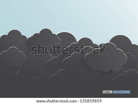 Vector abstract background thunderstorm cloud. Paper
