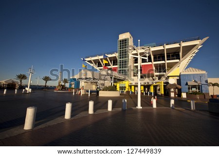 ST. PETERSBURG, FLORIDA - JANUARY 31: The Pier in St. Petersburg, Florida continues to be one of the city\'s premier landmarks on January 31, 2013.