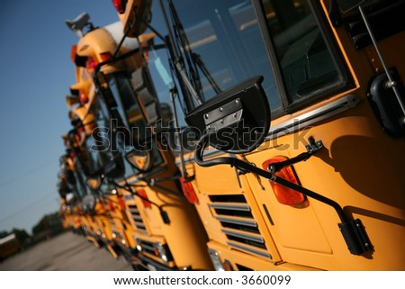 School buses ready to roll