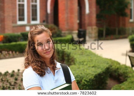 Female college student on campus