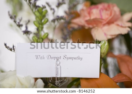 Flowers sent with a note of sympathy