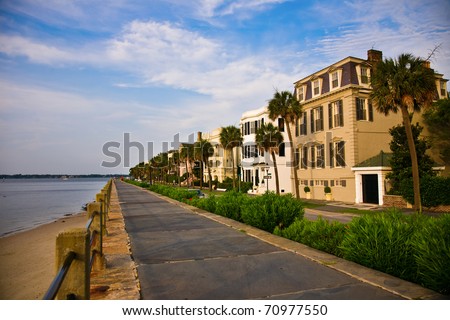 Battery Park in the historic waterfront area of Charleston, South Carolina