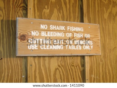 No shark fishing sign