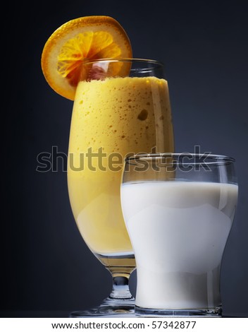 خفايا الاغذيه المصنعه واضرارها  Stock-photo-orange-with-milk-juice-57342877