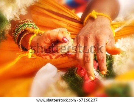stock photo wedding hands in India marriage