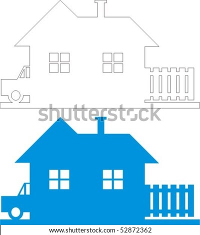 house clipart black and white. stock vector : house black and