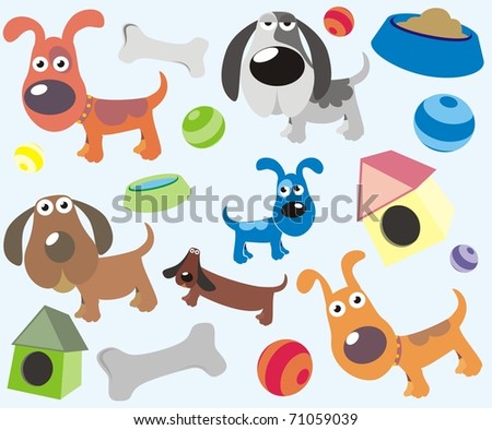 dogs and puppies cartoon. stock vector : Dog / puppy