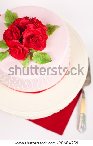 cake decorated with sugar paste flowers