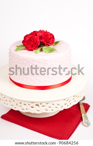 cake decorated with sugar paste flowers