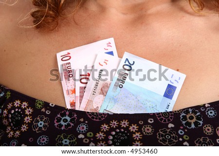 Casual young woman with money and attitude