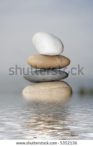 Pile of balanced sand stones isolated