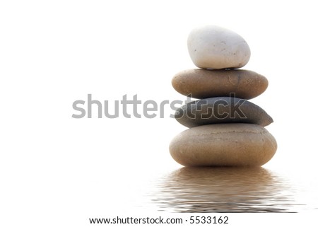 Pile of balanced sand stones isolated