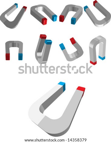 horseshoe magnet. 3d. abstract