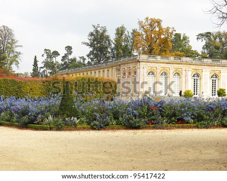 Versailles - beautiful French chateau and gardens. National landmark of France. When the château was built, Versailles was a country village; today, it is a wealthy suburb of Paris