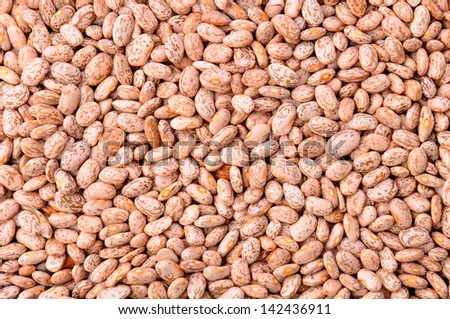 Closeup of a pile of pinto beans, fills the frame.