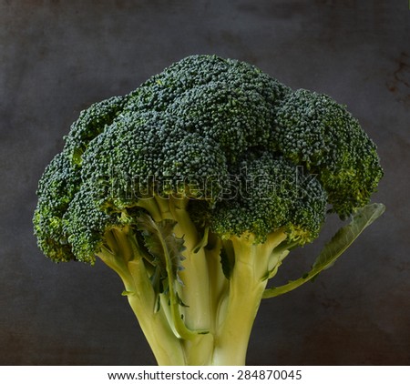 Closeup of a a head of Broccoli.The word broccoli comes from Italian meaning the flowering crest of a cabbage.