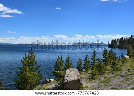 Yellowstone Lake is the largest body of water in Yellowstone National Park. The lake is 7,732 feet above sea level with 110 miles of shoreline.