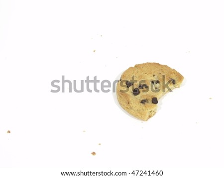 Bitten chocolate chip cookie