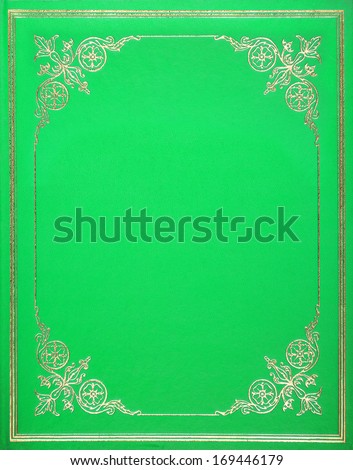 Green leather book cover