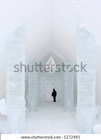 Entrance hall, The Ice Hotel, Quebec, Canada