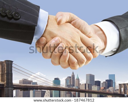 handshake on a city background