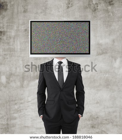 businessman with TV instead of head