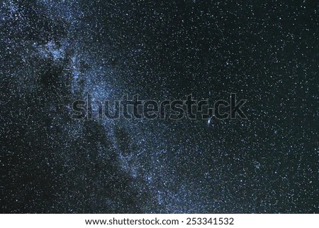 The milky way stars at night, close up