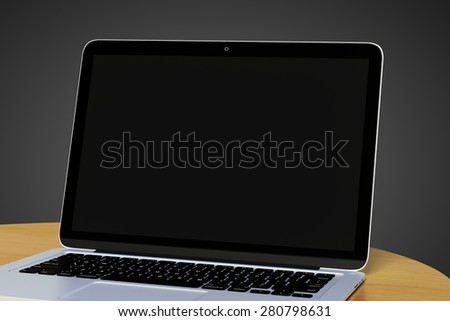 blank laptop on a table