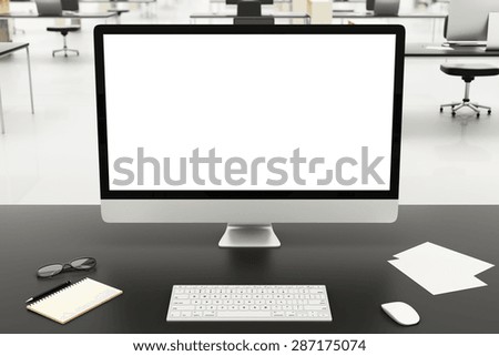 desktop in a modern office, mock up