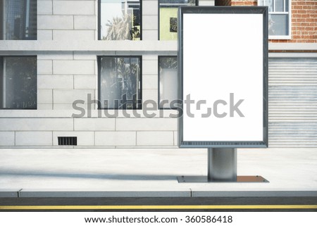 Blank white billboard on the street outdoor in the morning, mock up