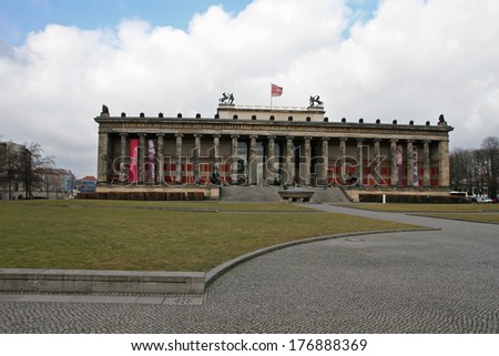 BERLIN, GERMANY - February 14: Altes Museum (Old Museum) located on Museum Island on February 14, 2014 in Berlin, Germany