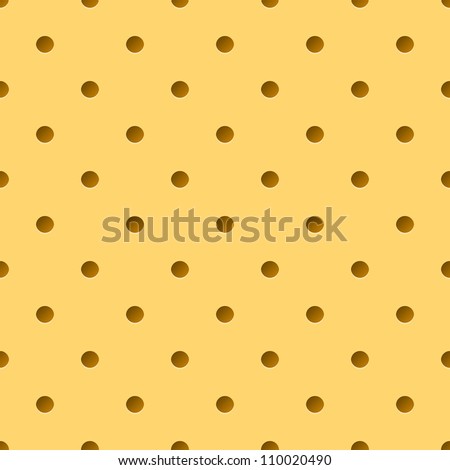 Raster version. Yellow Illustration of Perforated leather. Background for design