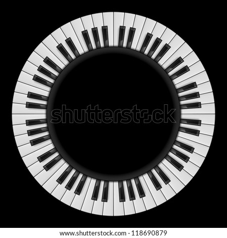 Piano Keys. Abstract Illustration, For Creative Design On Black