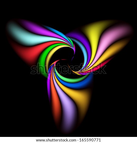 Raster version. Abstract background with colorful spiral shapes on black.