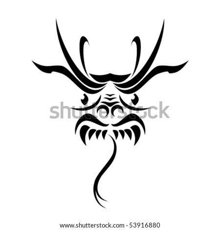 stock vector Tribal dragon tattoo Vector illustration on white background