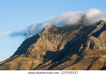 The rocky mountains of Cape Town with slim steps.