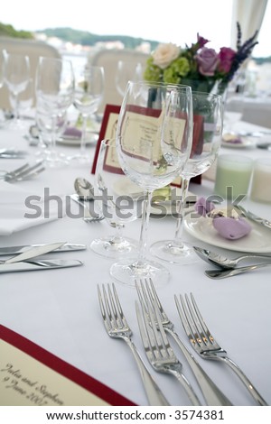 Wedding Flowers Checklist on Wedding Table Arrangement With Flowers And Seating List Stock Photo