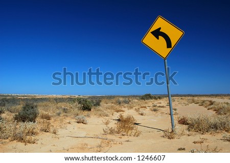 Curved Road Traffic Sign on a Rural Road