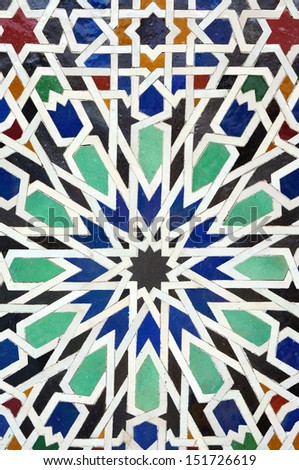 colorful moroccan mosaic wall as a nice background