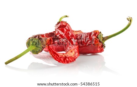 Hot red chilly pepper isolated on white background
