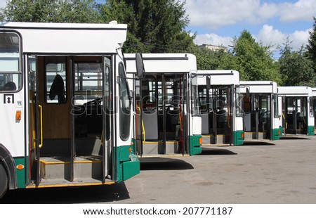Number of updates trolley with an open door
