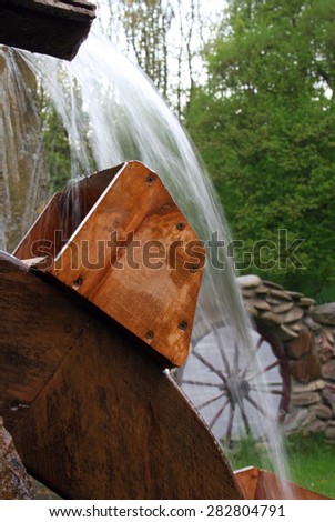 Wooden wheel of an ancient water mill
