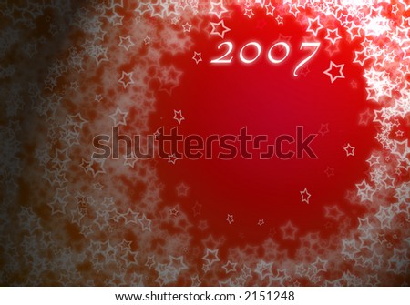 Abstract red background for new 2007 year