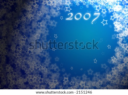 Abstract blue background for new 2007 year