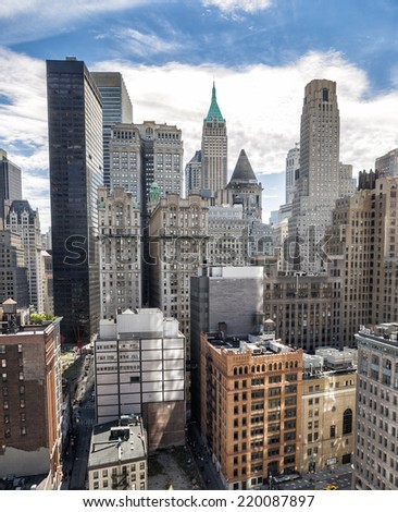 A view of downtown Manhattan's Financial District in New York.